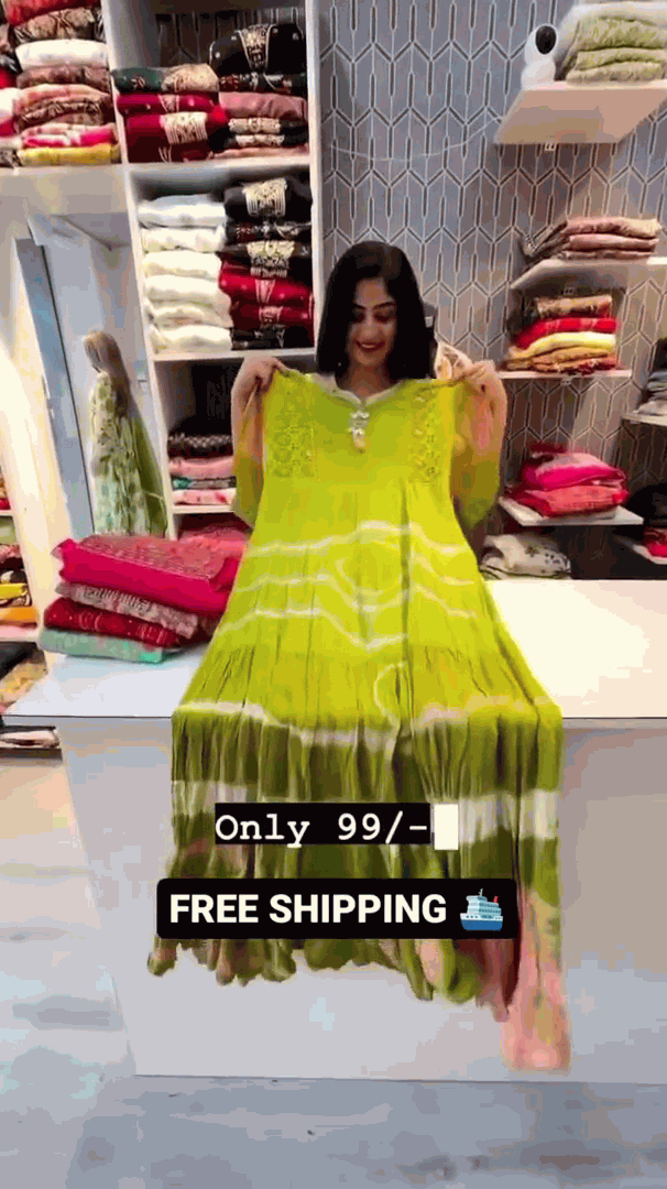 Multicolored Abstract Printed Long Gown