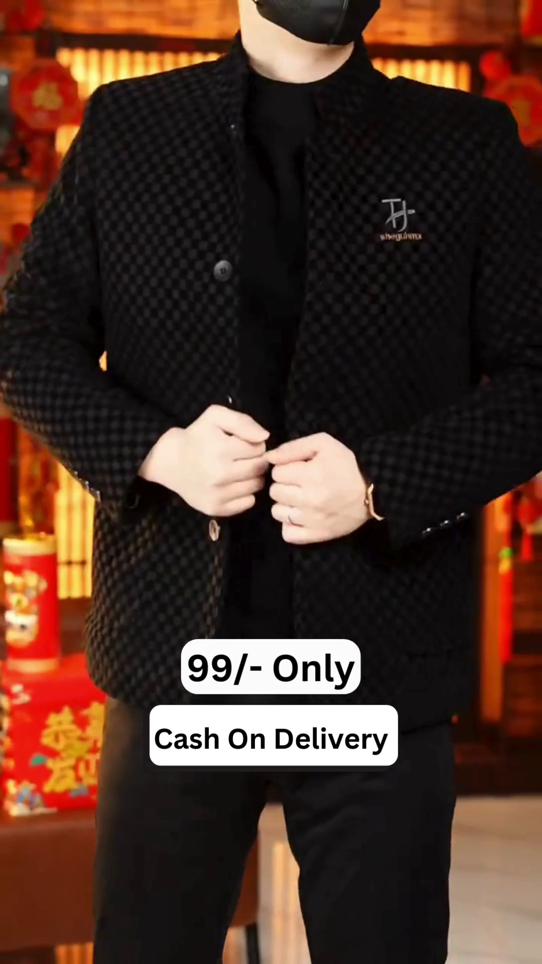 Men's Slim Fit Wool Blazer: Smart Casual Solid Color Suit Jacket - Formal Stand Collar Coat