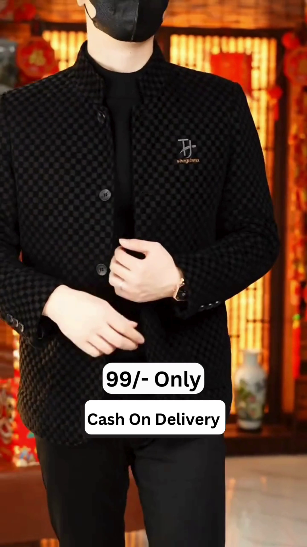 Men's Slim Fit Wool Blazer: Smart Casual Solid Color Suit Jacket - Formal Stand Collar Coat - Image 2