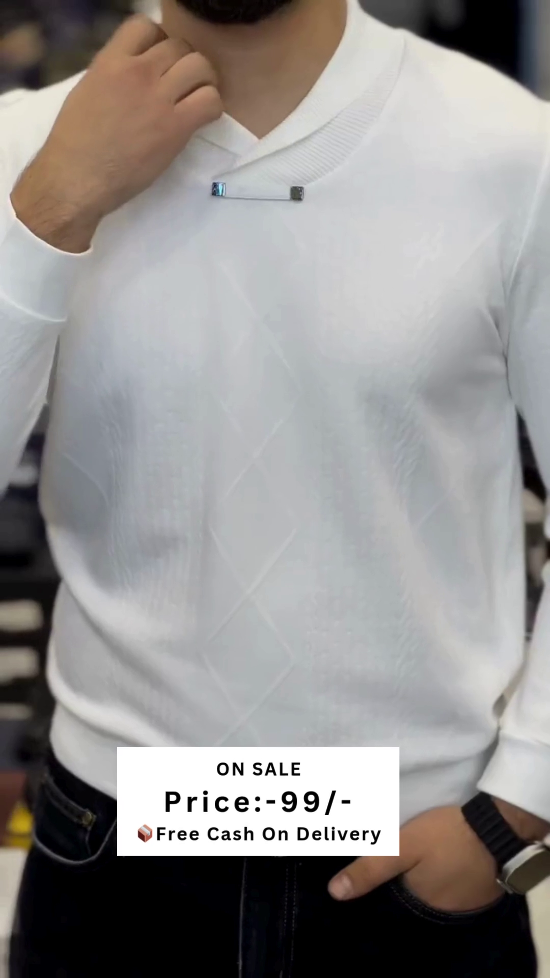 Classic Sequinned Slim Fit Cotton Shirt