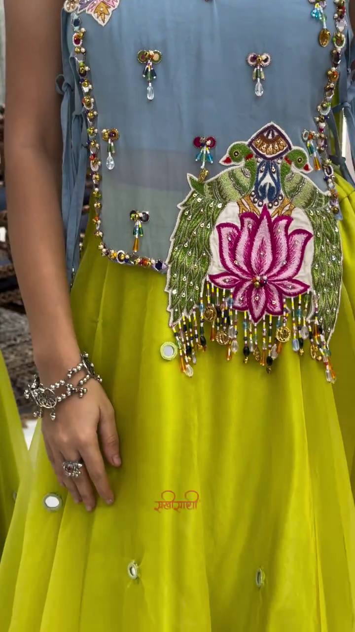 Embroidered Sleeveless Navratri Chaniya Choli Set - Image 8