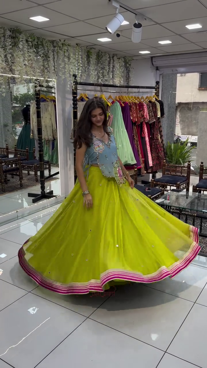 Embroidered Sleeveless Navratri Chaniya Choli Set - Image 6